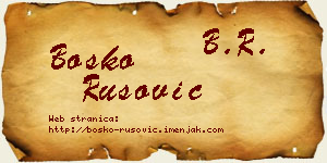 Boško Rusović vizit kartica
